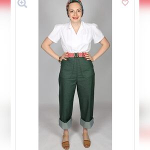 Freddies Of PINEWOOD in Green Denimnailhead Pants Size 34